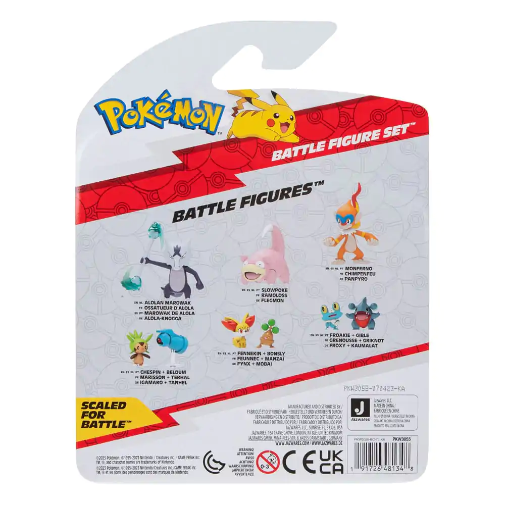 Pokémon Battle Figure Set Figuren 3er-Pack Morpeko, Bisasam #1, Kickerlo 5 cm Produktfoto