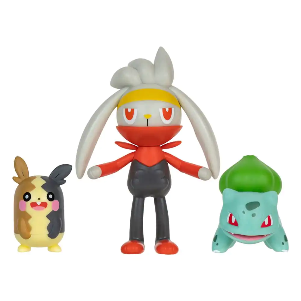 Pokémon Battle Figure Set Figuren 3er-Pack Morpeko, Bisasam #1, Kickerlo 5 cm Produktfoto