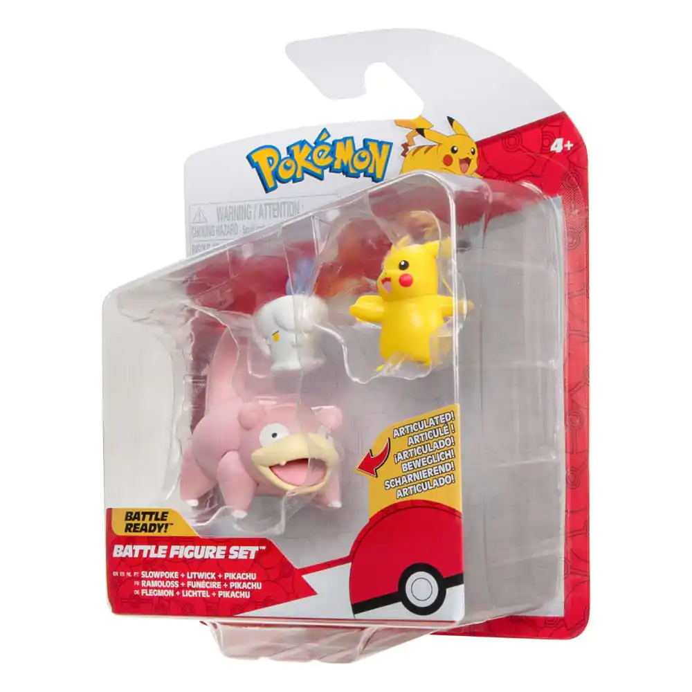 Pokémon Battle Figure Set Figuren 3er-Pack Pikachu (Weiblich), Lichtel, Flegmon 5 cm Produktfoto