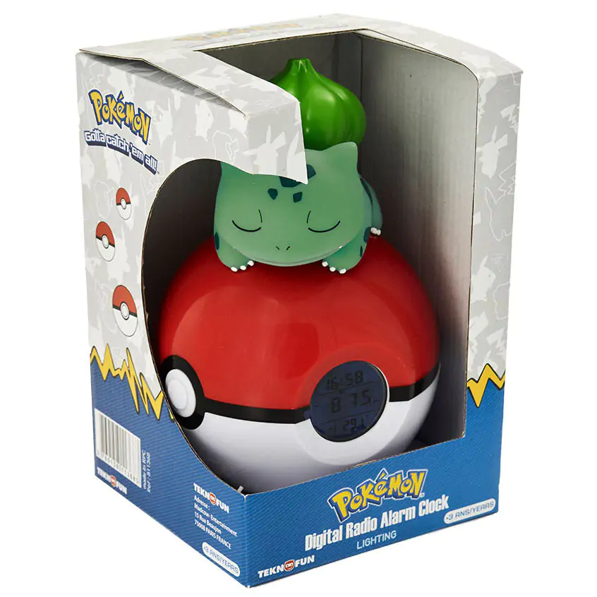 Pokémon Wecker Pokeball mit Leuchtfunktion Bisasam 18 cm termékfotó