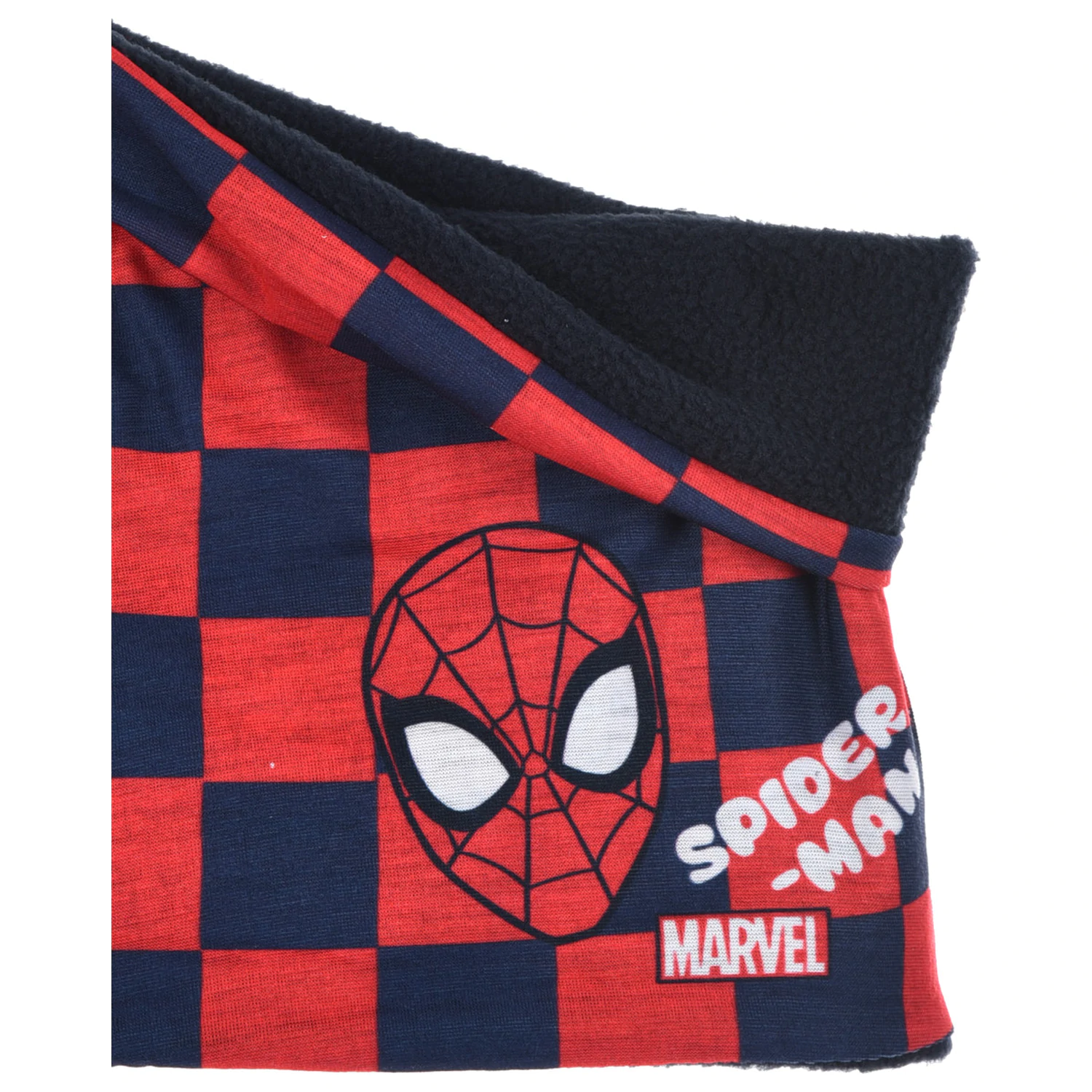 Spiderman karierter Kinder Schal, Snood Produktfoto