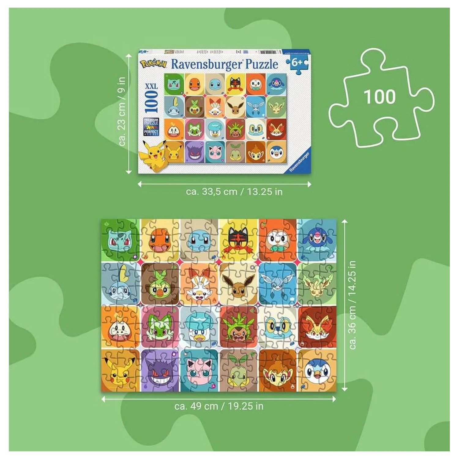 Pokémon Kinder Jigsaw Puzzle Pokémon Faces (100 Teile XXL) Produktfoto