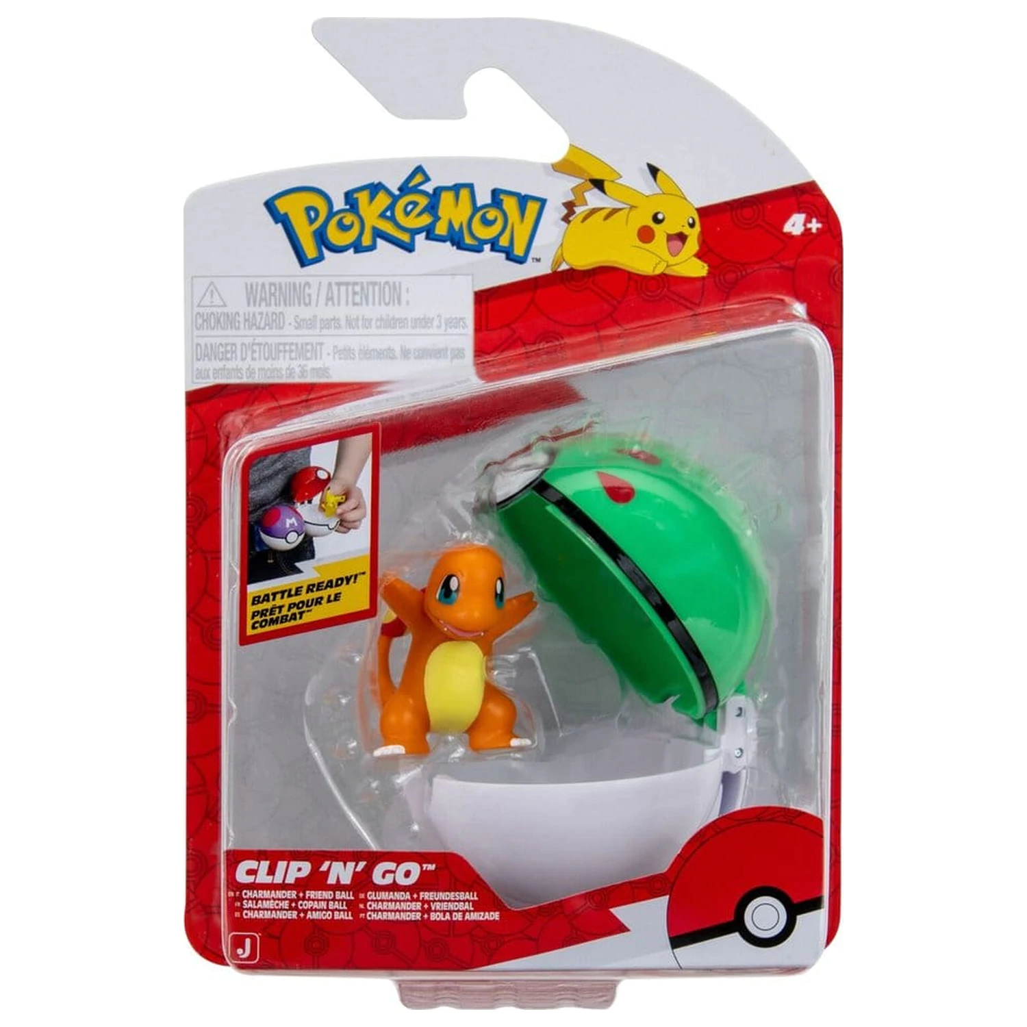 Pokémon Clip 'n' Go Actionfigur Charmander & Freund Ball Produktfoto
