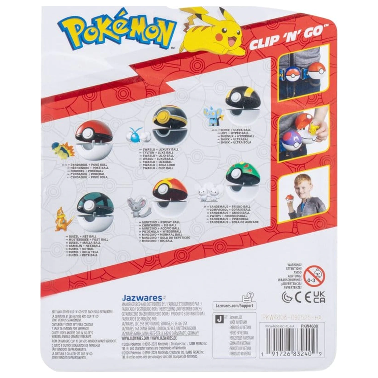 Pokémon Clip 'n' Go Actionfigur Cyndaquil & Poké Ball Produktfoto