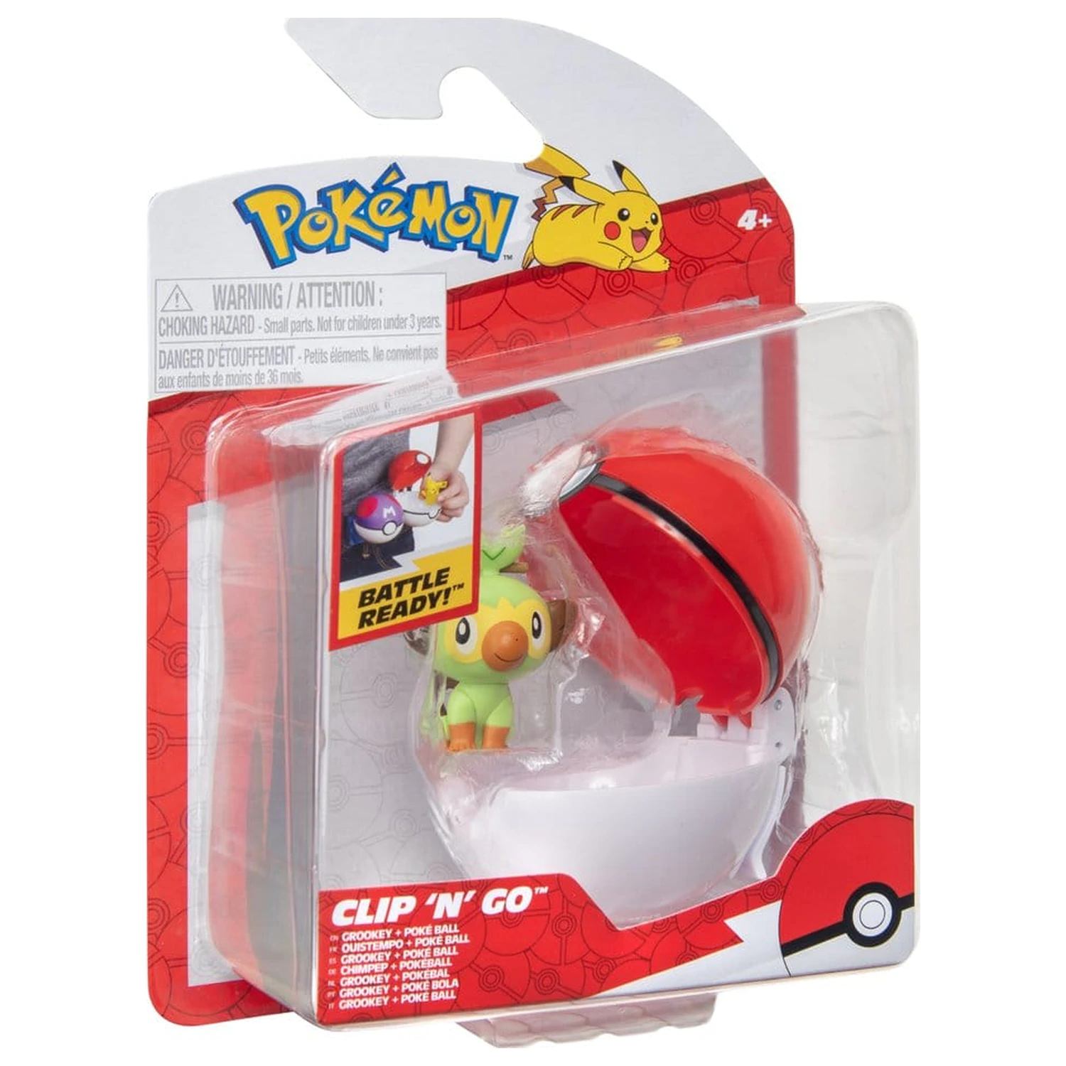 Pokémon Clip 'n' Go Actionfigur Wave 21 Grookey & Poké Ball Produktfoto