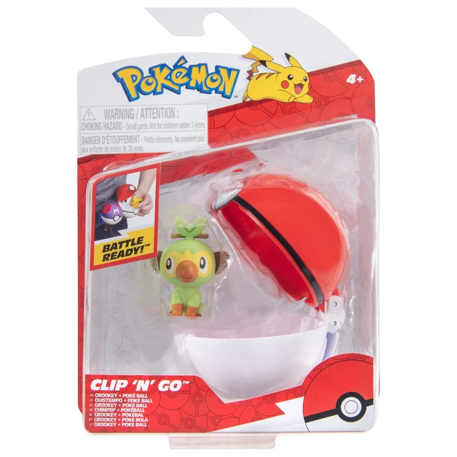 Pokémon Clip 'n' Go Actionfigur Wave 21 Grookey & Poké Ball Produktfoto