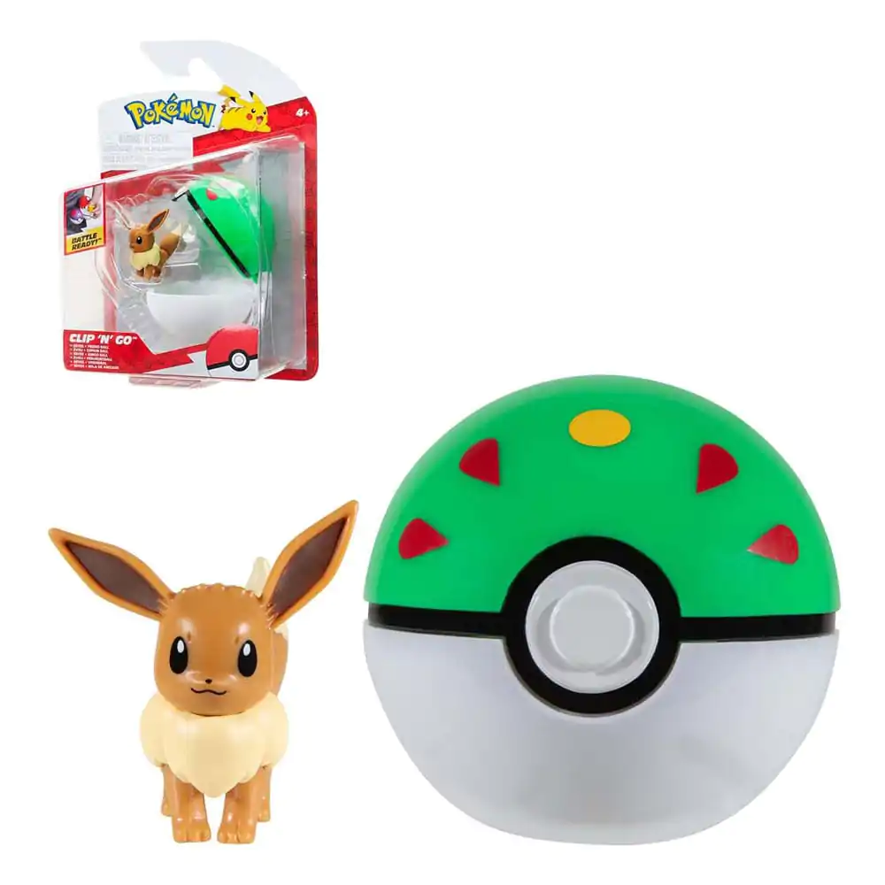 Pokémon Clip'n'Go Poké Balls Evoli #4 &amp; Freundesball Produktfoto