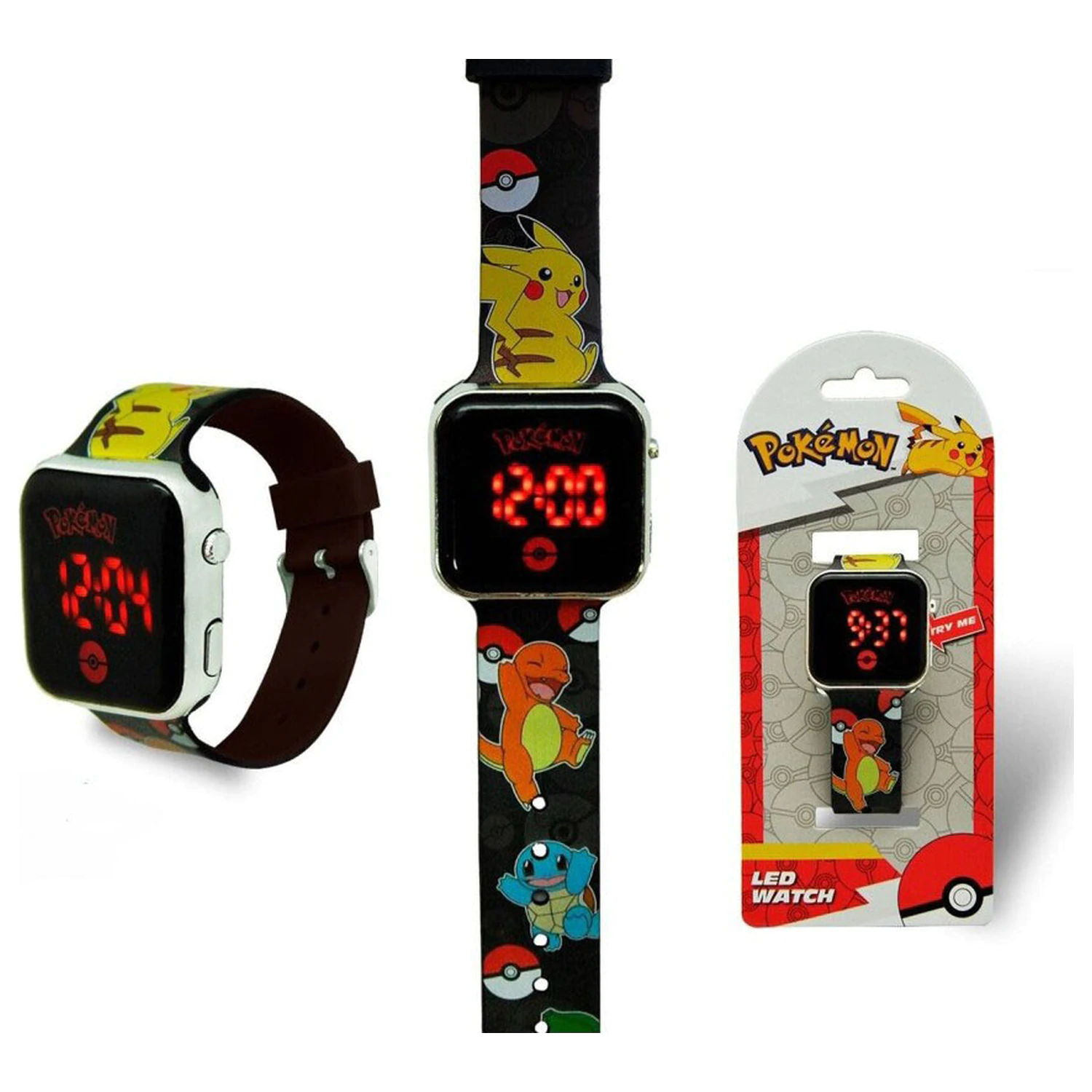 Pokémon Elements digitale LED-Armbanduhr Produktfoto