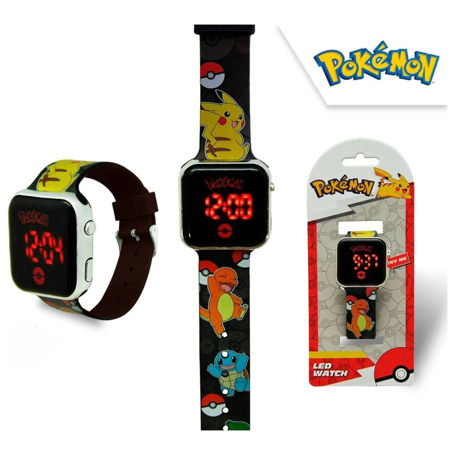 Pokémon Elements digitale LED-Armbanduhr Produktfoto