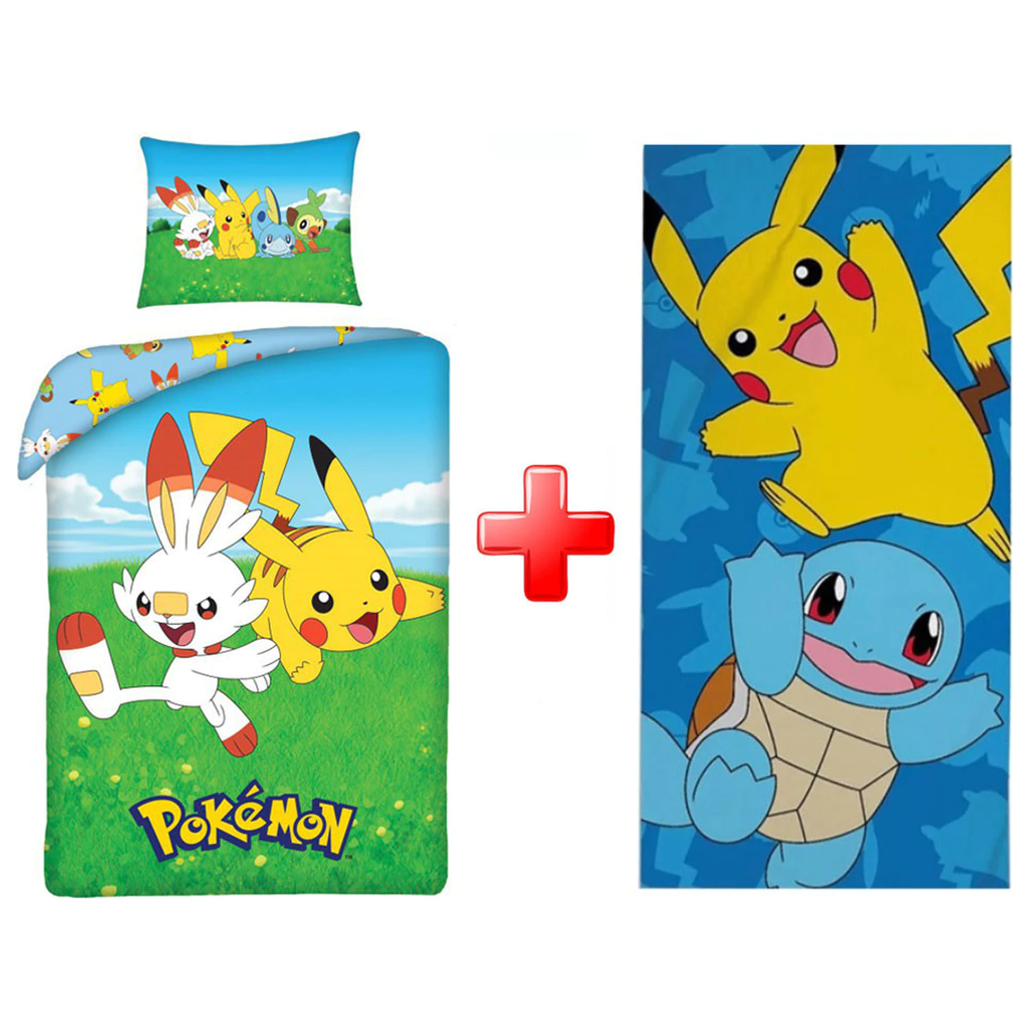 Pokémon Field Bettbezug und Handtuch-Set Produktfoto