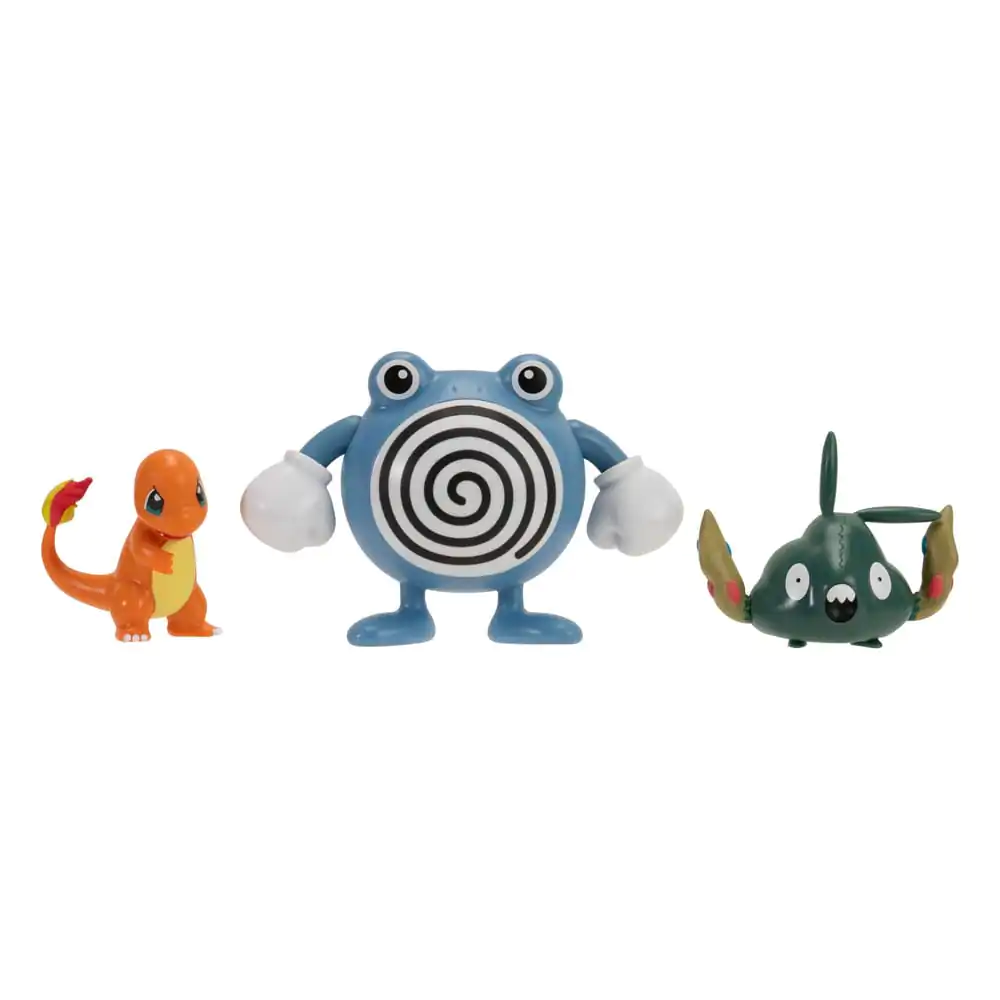 Pokémon First Partner Battle Spielfiguren Set 3er-Pack Charmander, Trubbish & Poliwhirl Produktfoto