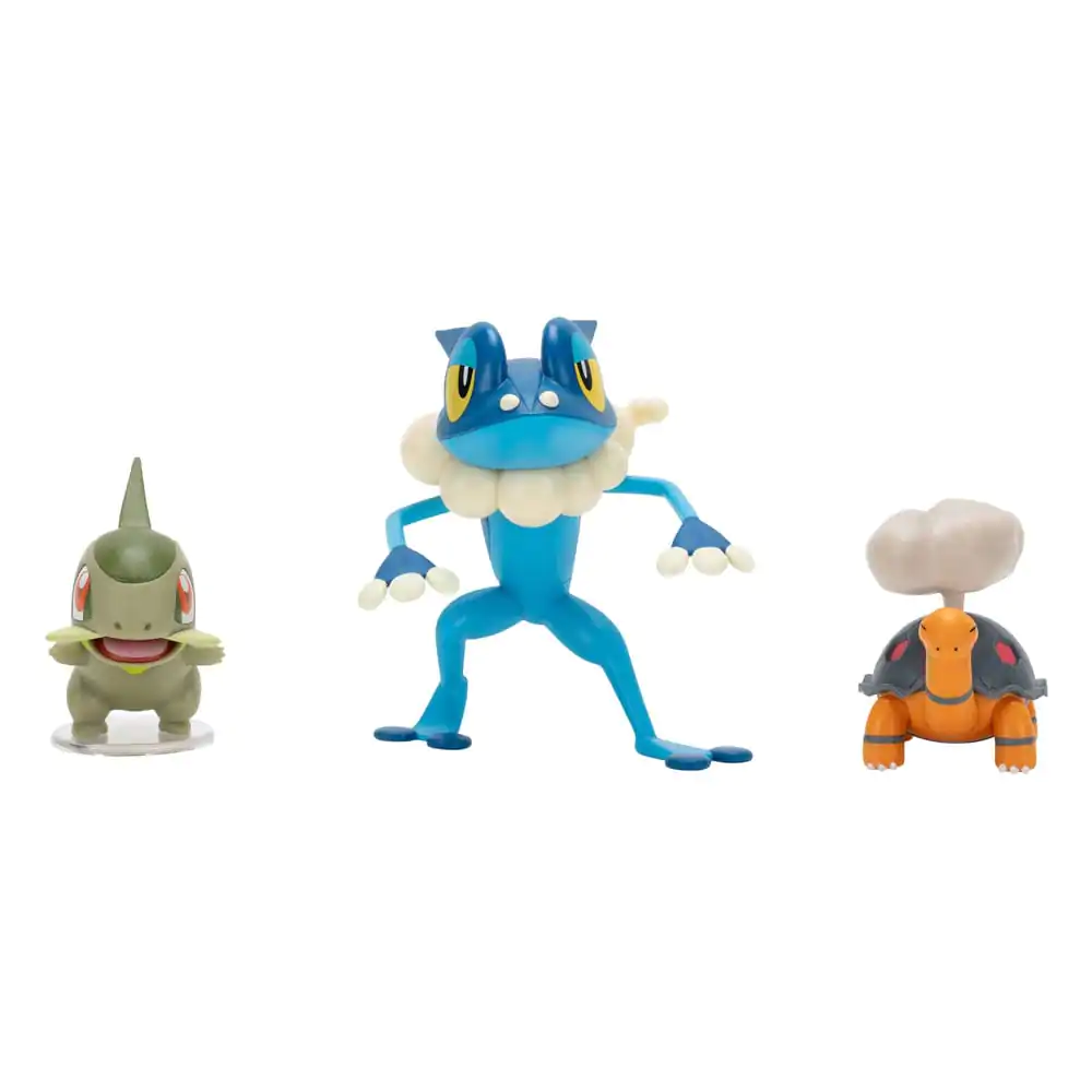 Pokémon First Partner Battle Figur Set Figuren 3er-Pack Torkoal, Axew & Frogadier Produktfoto