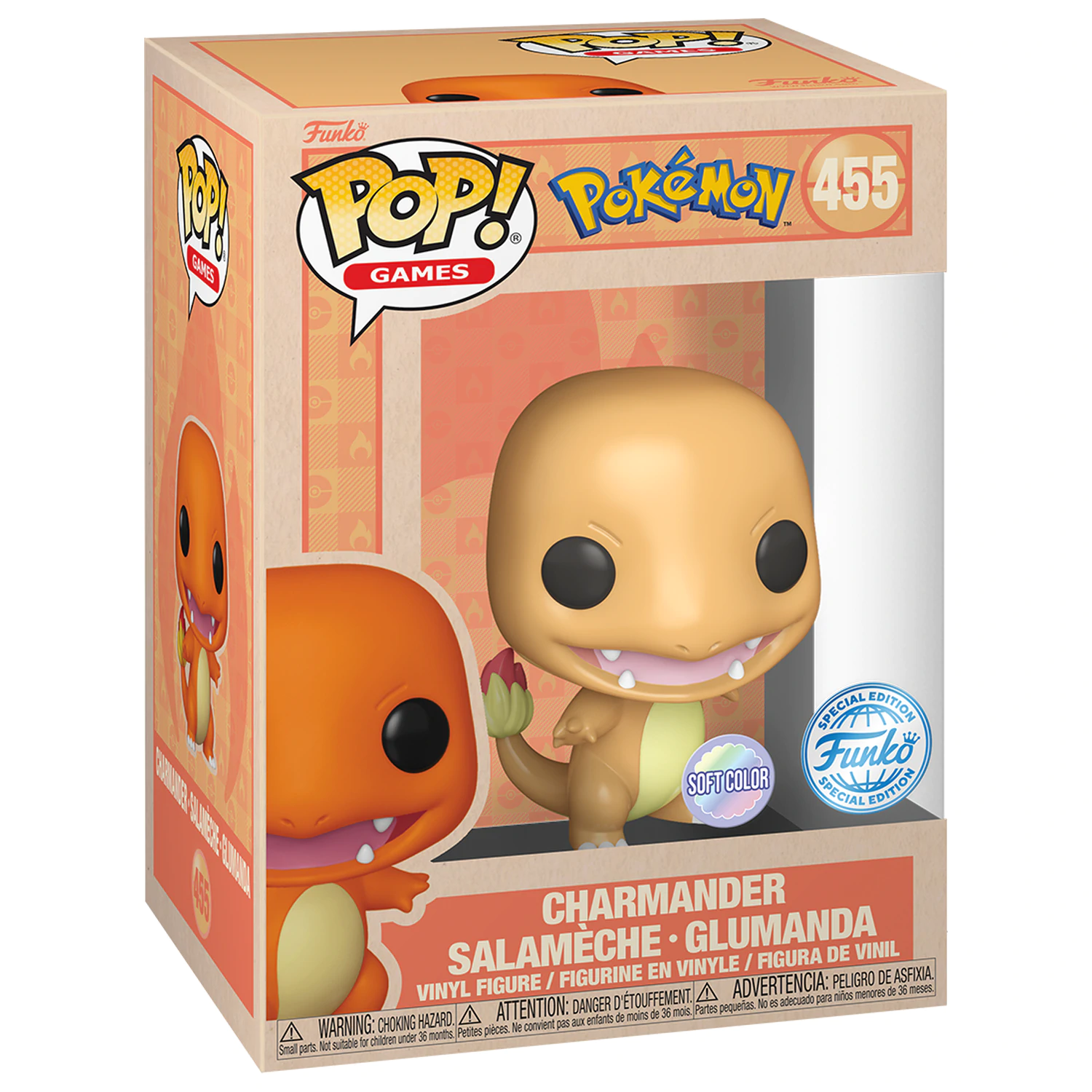 Pokemon Funko POP! Animation Vinyl Figur Charmander (SftClr) Exklusive Version 9 cm Produktfoto