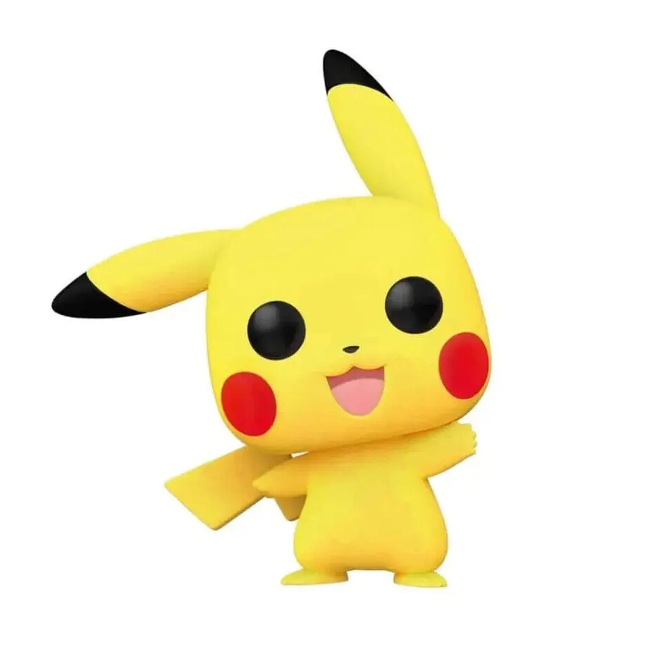 Pokémon POP! Games Vinyl Figur Pikachu Waving (Flocked) 9 cm Produktfoto