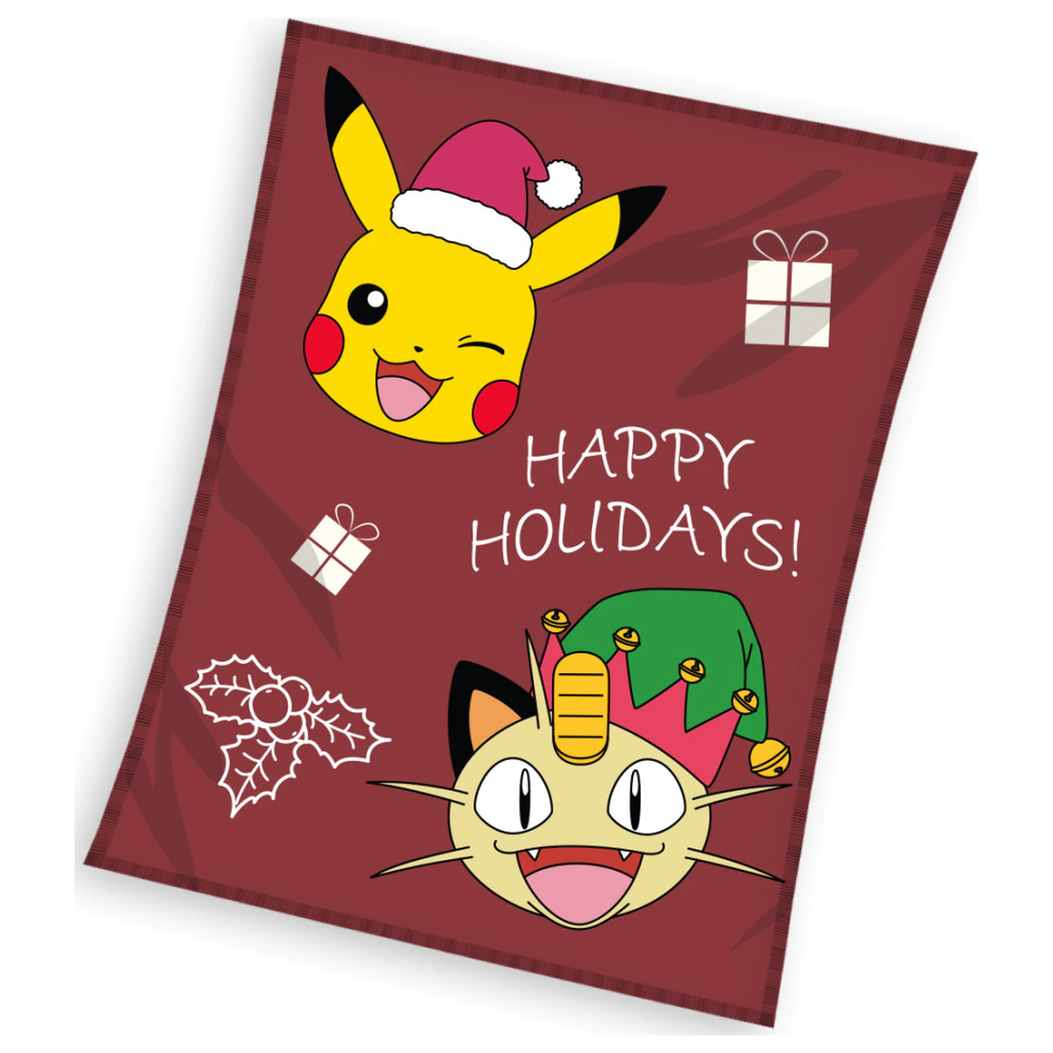 Pokemon Happy Holidays Christmas Fleecedecke Produktfoto