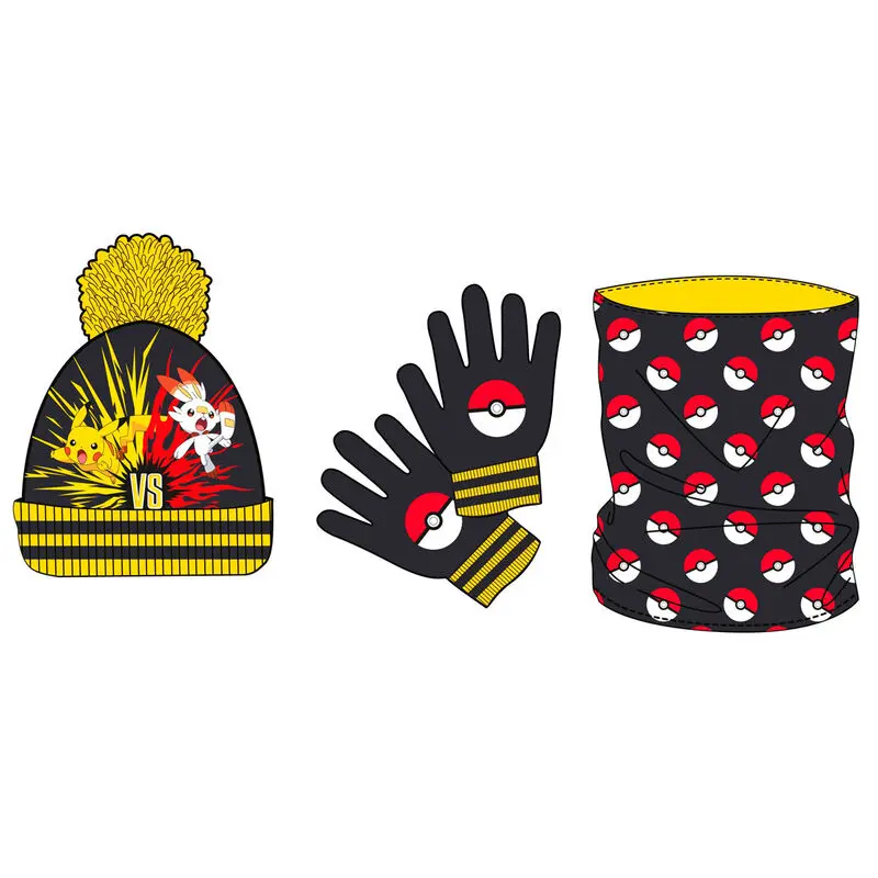 Pokemon Schlauchschal, Mütze und Handschuh Set termékfotó