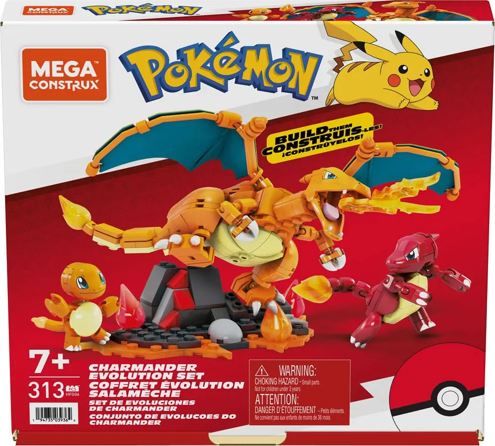 Pokémon Mega Construx Bauset Glumanda Evolutionsset Produktfoto