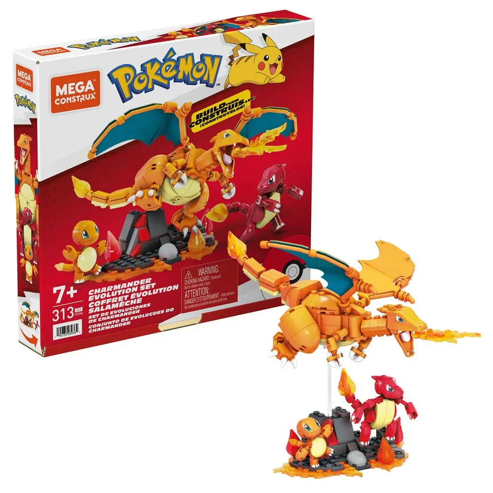 Pokémon Mega Construx Bauset Glumanda Evolutionsset Produktfoto