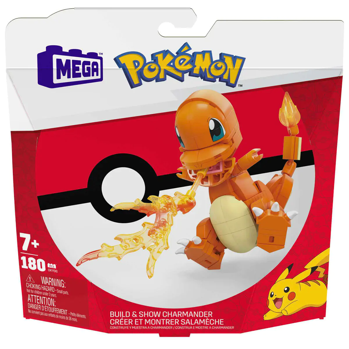 Pokémon Mega Construx Wonder Builders Bauset Glumanda 10 cm Produktfoto