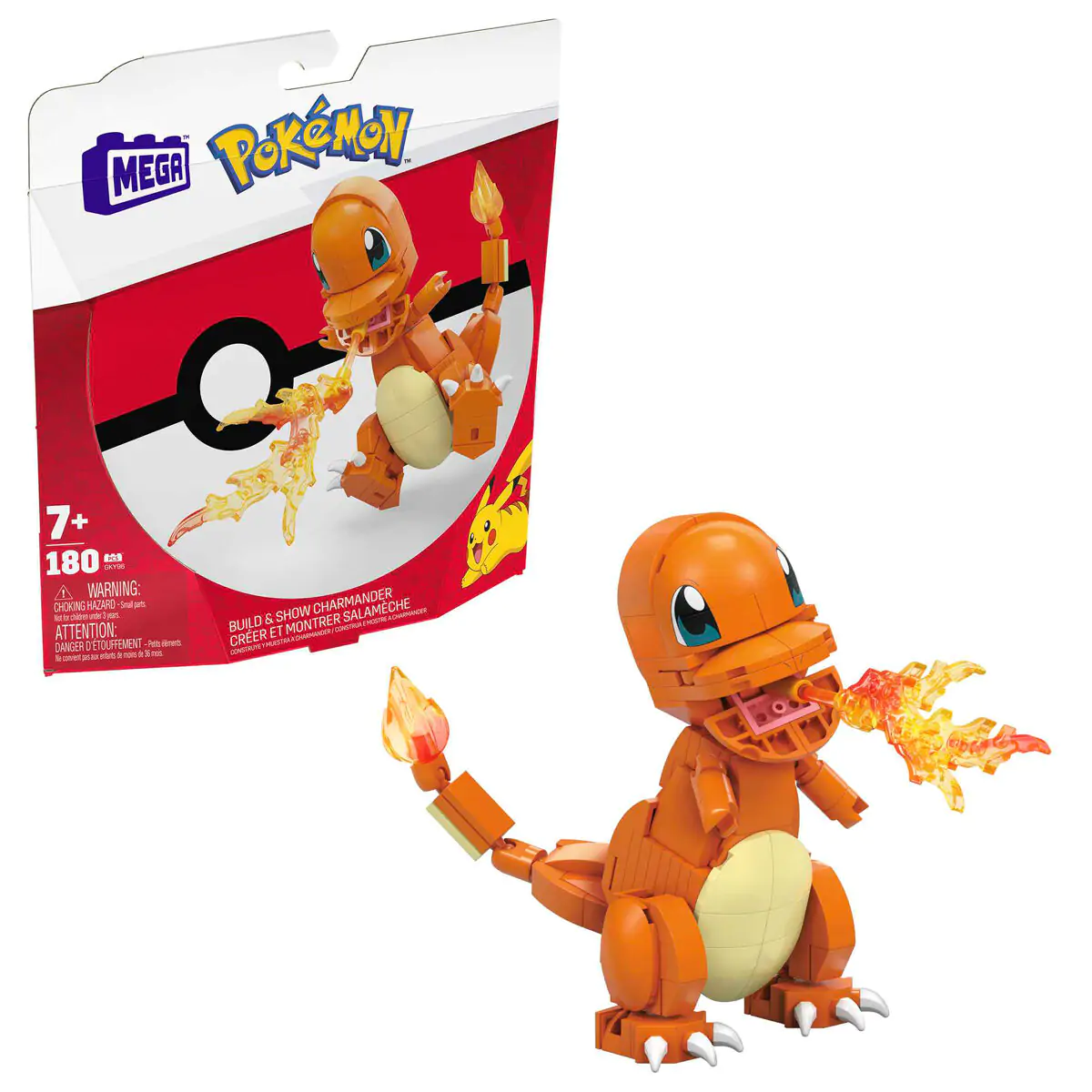 Pokémon Mega Construx Wonder Builders Bauset Glumanda 10 cm Produktfoto