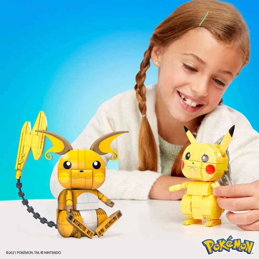 Pokémon Mega Construx Wonder Builders Bauset Pikachu Evolution Trio 13 cm Produktfoto
