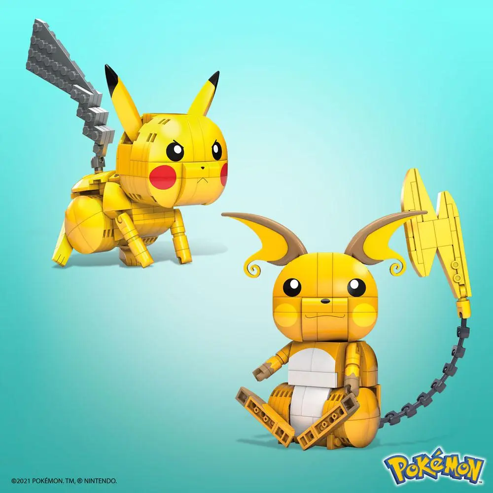 Pokémon Mega Construx Wonder Builders Bauset Pikachu Evolution Trio 13 cm Produktfoto