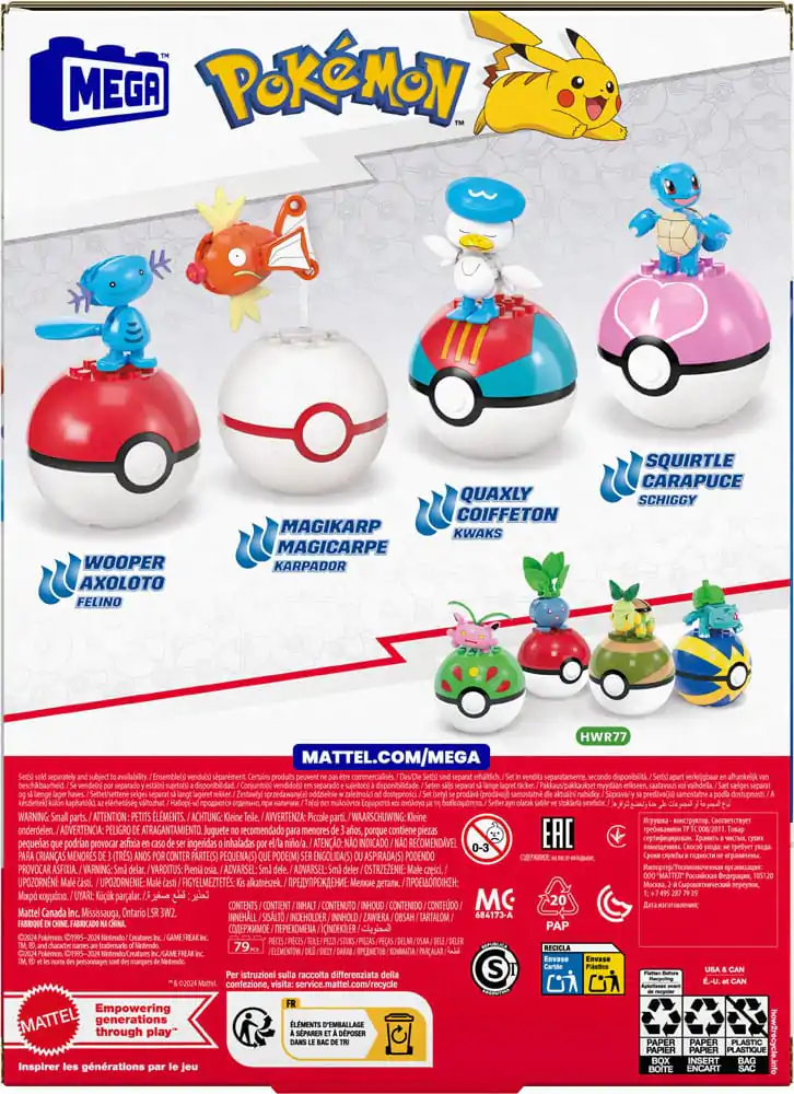 Pokémon MEGA Bauset 4 Wasser-Typ Pokémon Set Produktfoto