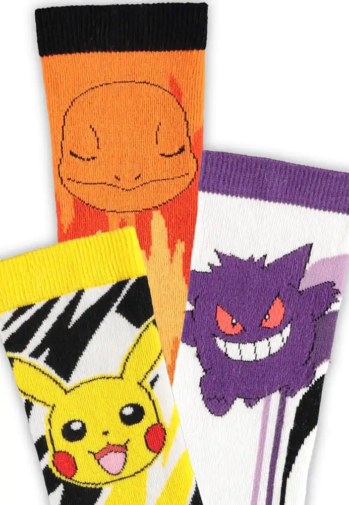 Pokémon Socken 3er-Pack Pikachu, Charmander, Gengar 39-42 termékfotó