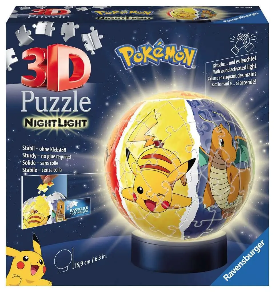 Pokémon 3D Puzzle Nachtlicht Puzzle Ball (72 Teile) Produktfoto