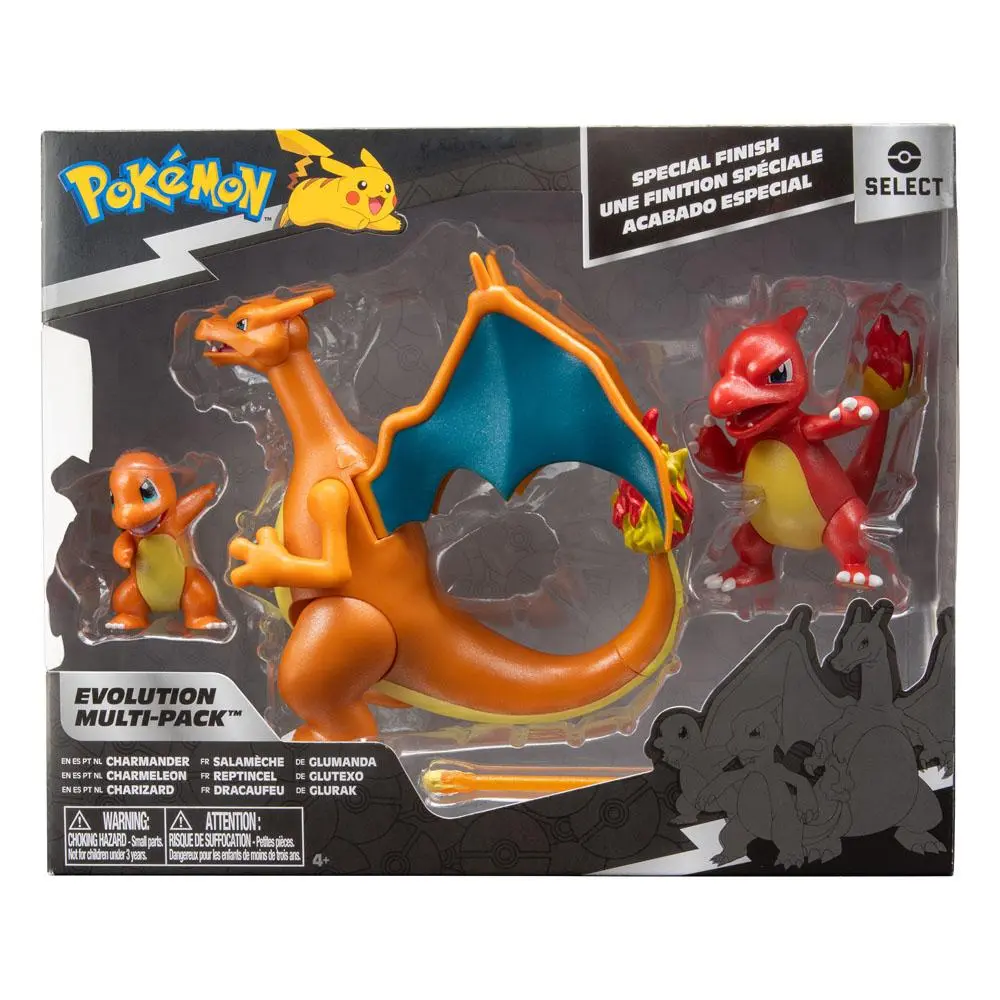 Pokémon Select Actionfiguren 3er-Pack Evolution Glumanda, Glutexo, Glurak Produktfoto