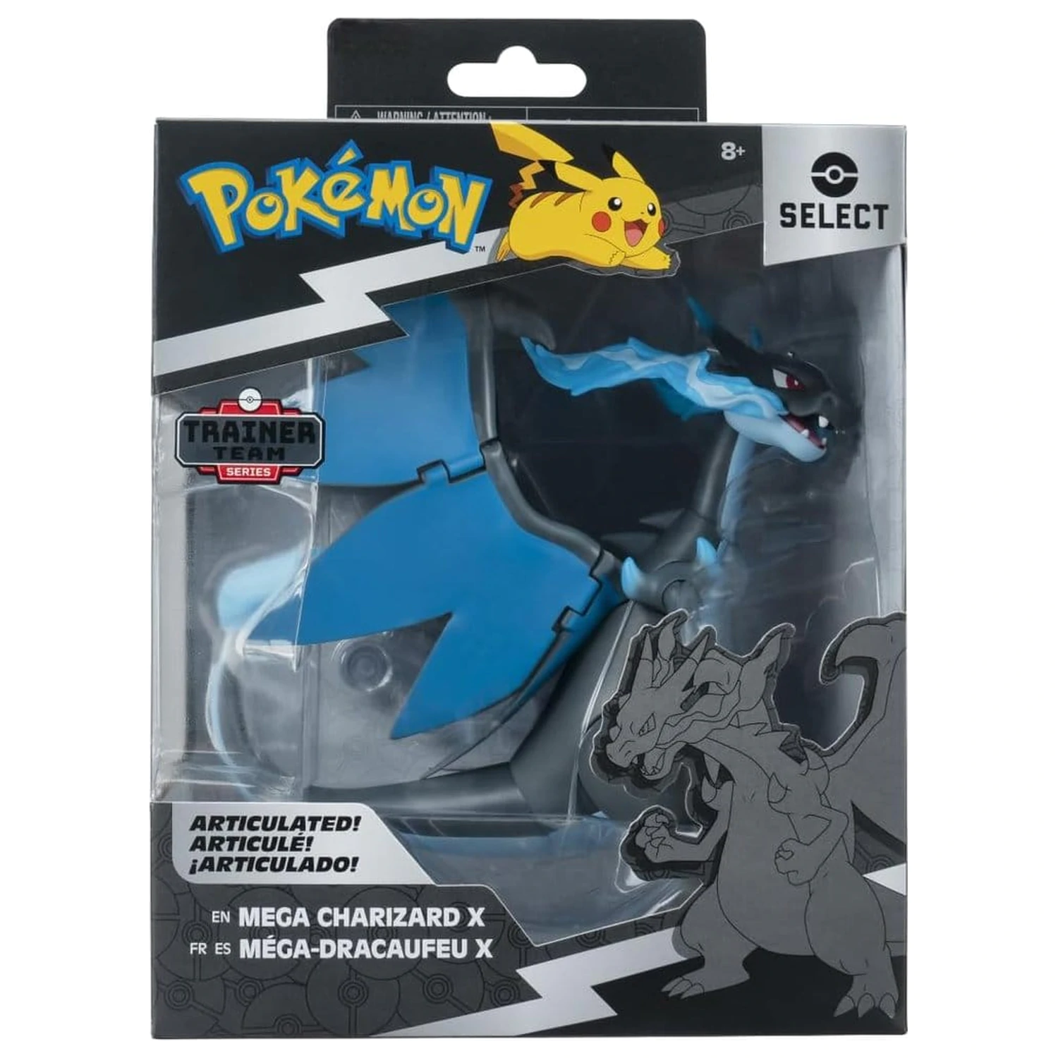 Pokémon Select Super-Articulated Figur Mega Charizard X 15 cm Produktfoto