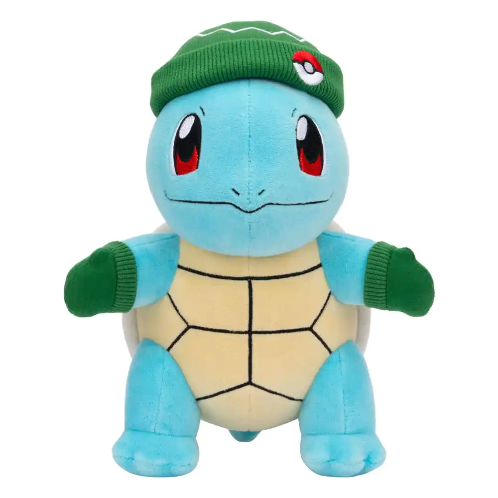 Pokémon Plüschfigur Schiggy with Green Hat and Mittens 20 cm Produktfoto