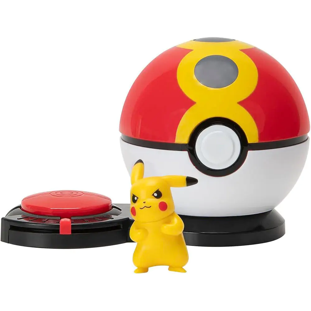 Pokémon Surprise Attack Game Pikachu #2 mit Flottball vs. Bisasam #3 mit Pokeball termékfotó