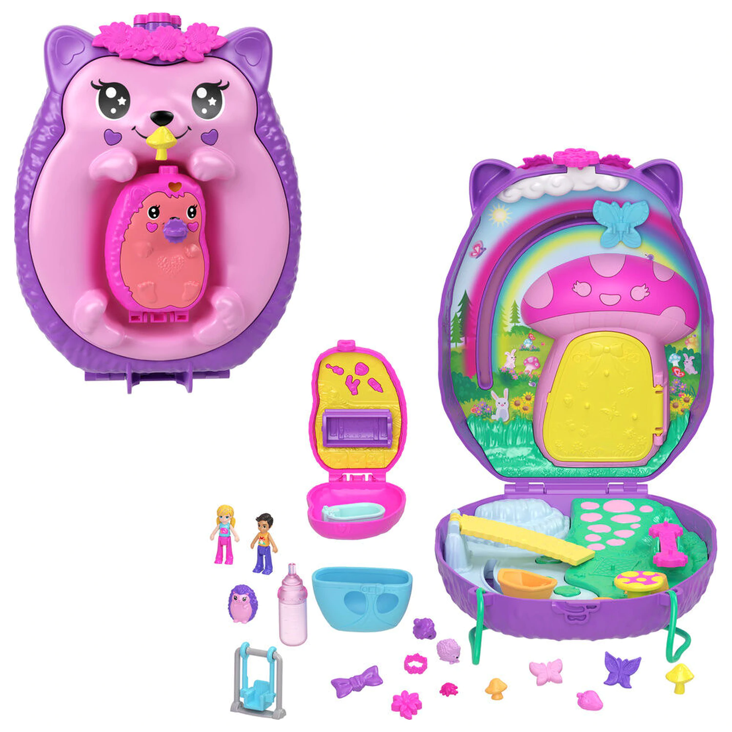 Polly Pocket Mama Hedgehog und Baby Spielset Produktfoto