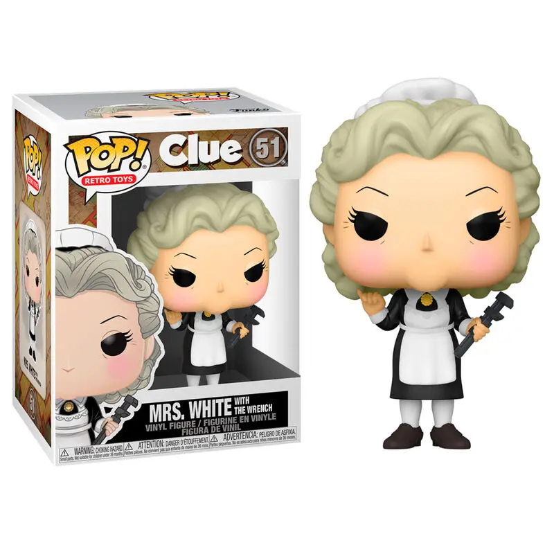 Clue POP! Movies Vinyl Figur Mrs. White w/Wrench 9 cm Produktfoto
