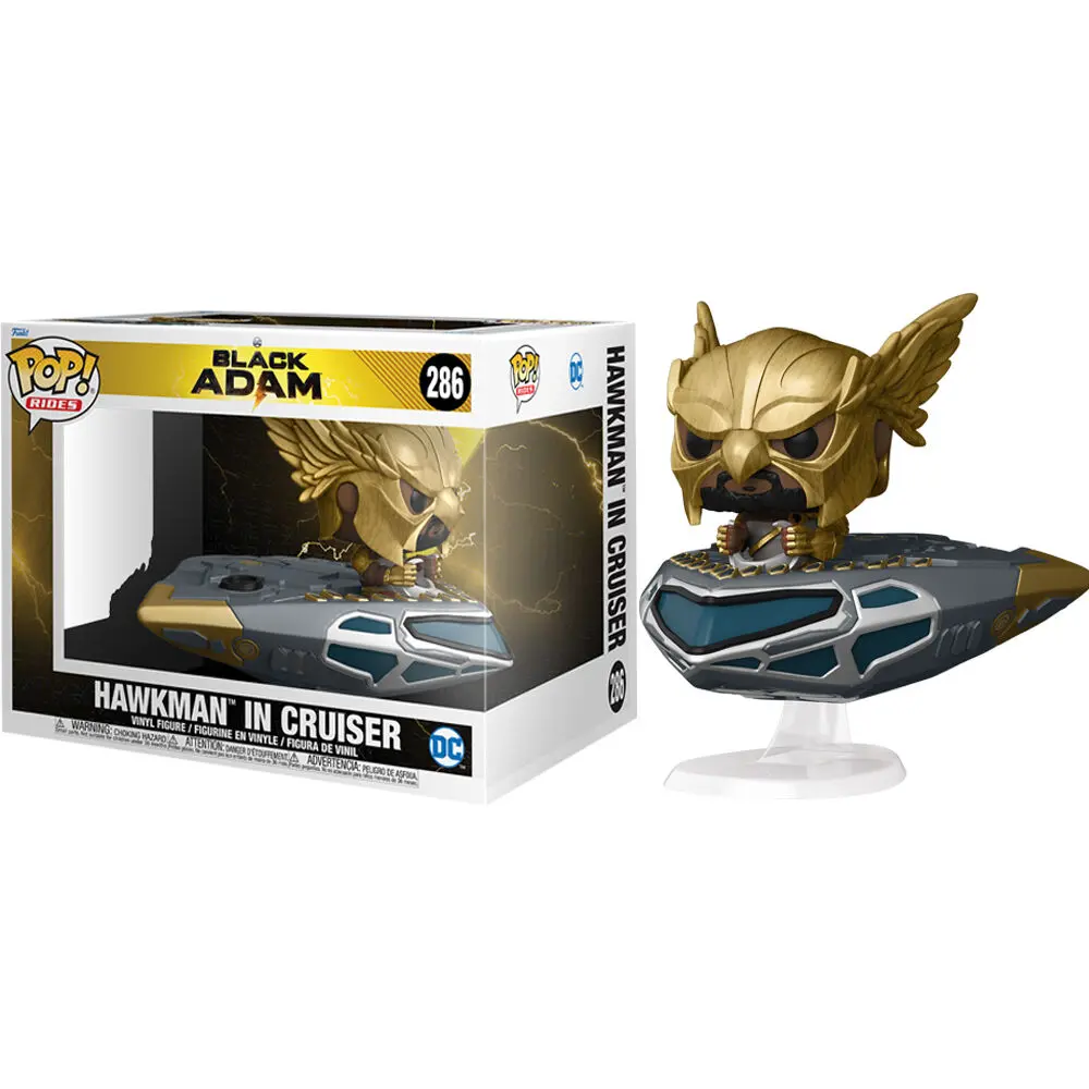 Black Adam POP! Rides Super Deluxe Vinyl Figur Hawkman in Cruiser 15 cm termékfotó