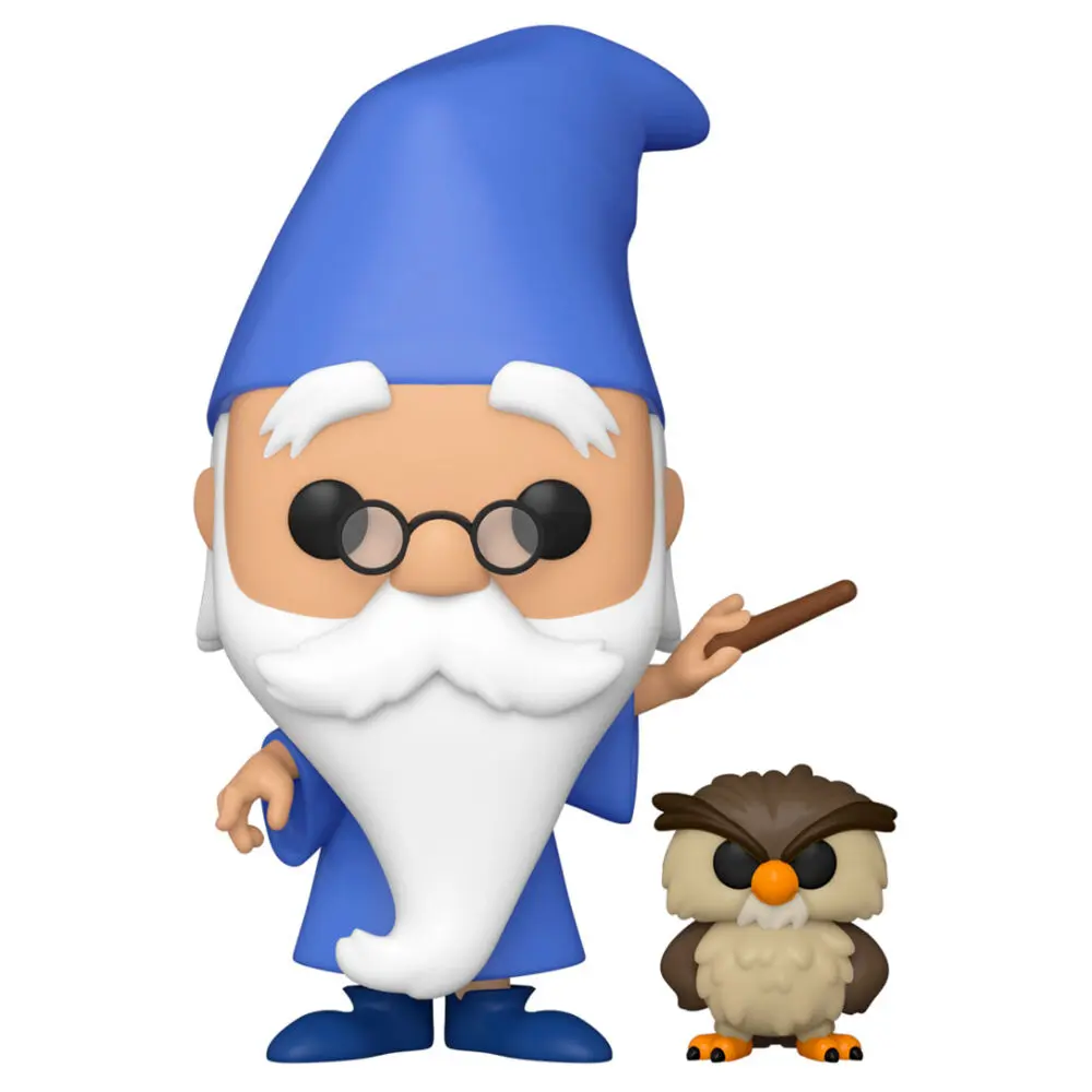 Die Hexe und der Zauberer POP! & Buddy Vinyl Figur Merlin w/Archimedes 9 cm Produktfoto