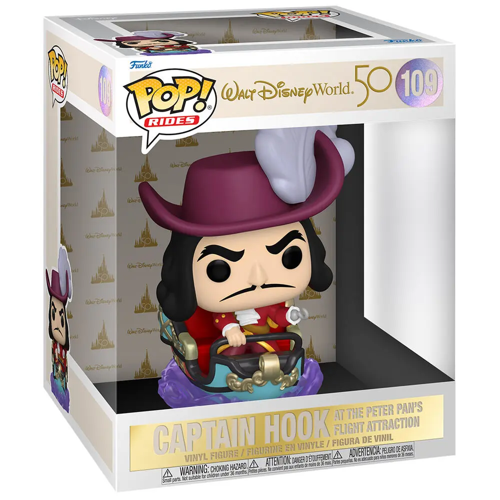 Walt Disney Word 50th Anniversary POP! Rides Vinyl Figur Hook on Peter Pan Flight 15 cm termékfotó