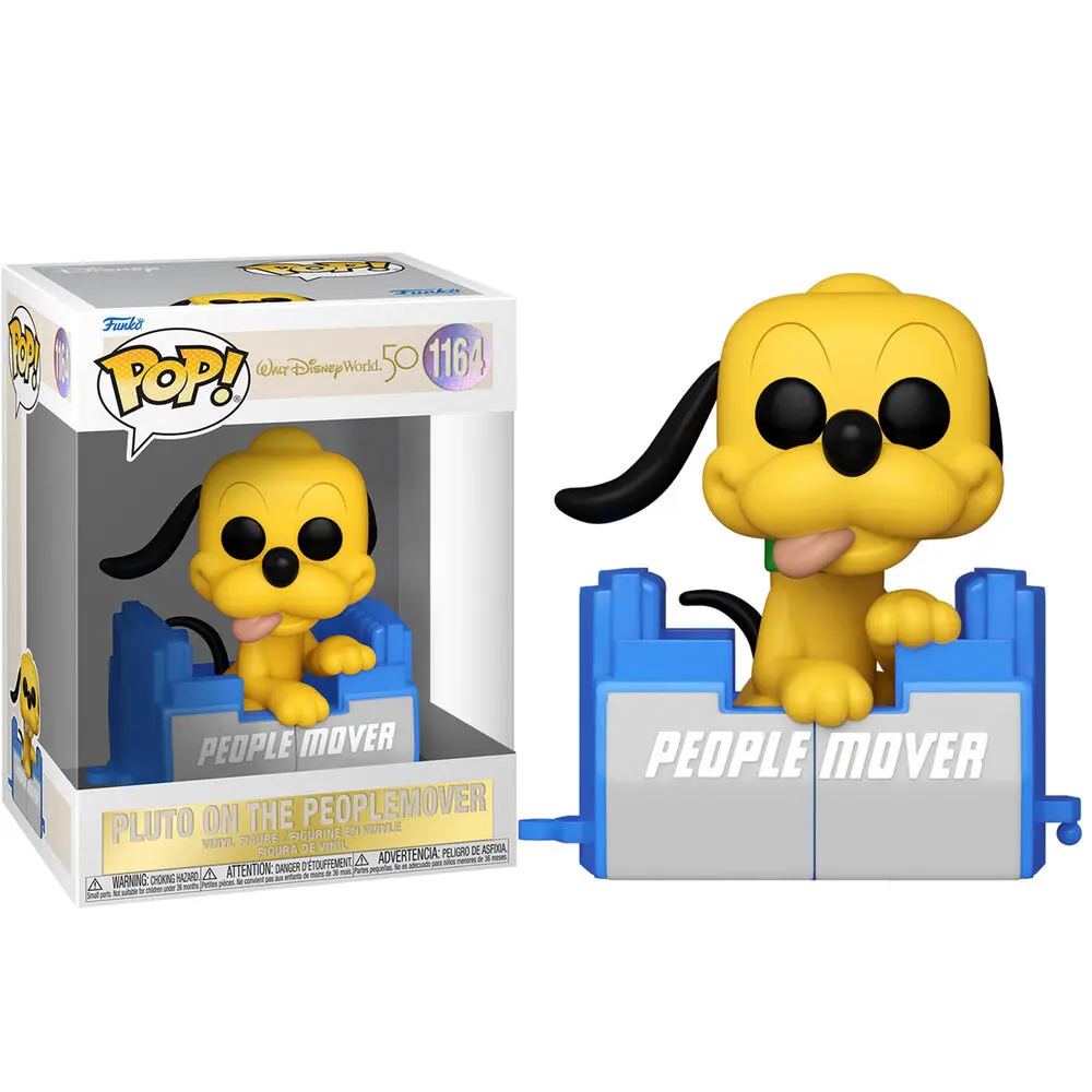 Walt Disney Word 50th Anniversary POP! Disney Vinyl Figur People Mover Pluto w/Balloon 9 cm Produktfoto