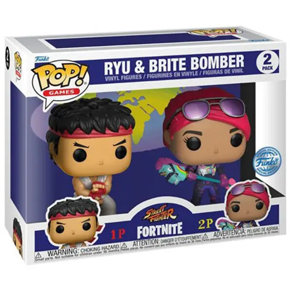 Fortnite POP! Games Vinyl Figuren 2er-Pack Ryu & Brite Bomber 5 cm Produktfoto