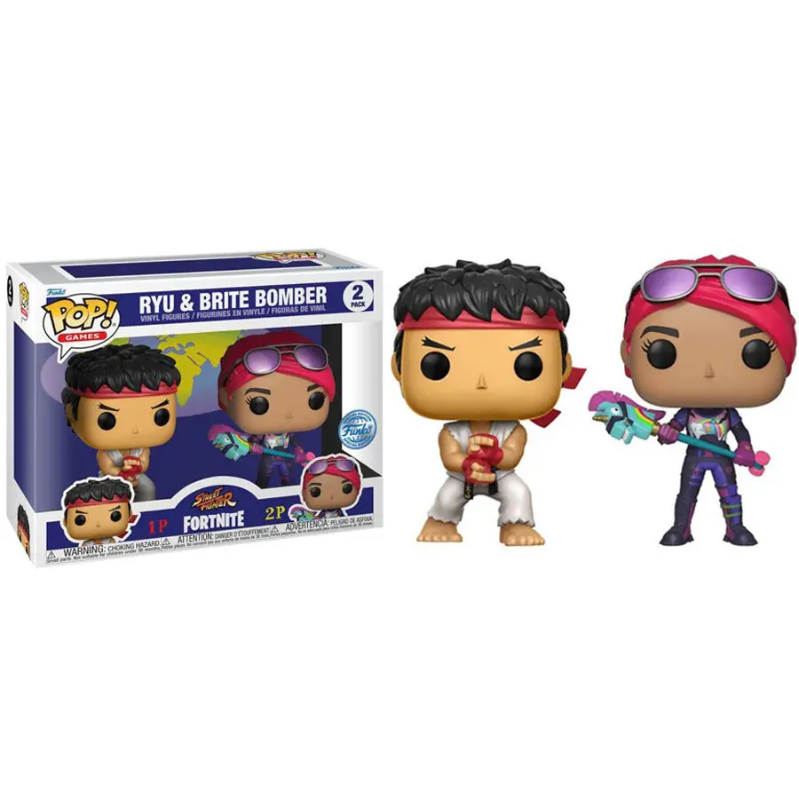 Fortnite POP! Games Vinyl Figuren 2er-Pack Ryu & Brite Bomber 5 cm Produktfoto