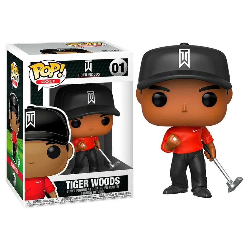 Tiger Woods POP! Golf Vinyl Figur Tiger Woods (Red Shirt) 9 cm Produktfoto