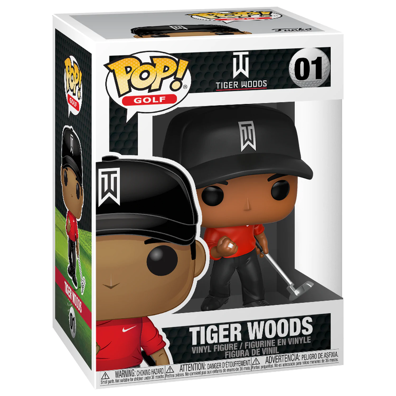 Tiger Woods POP! Golf Vinyl Figur Tiger Woods (Red Shirt) 9 cm Produktfoto