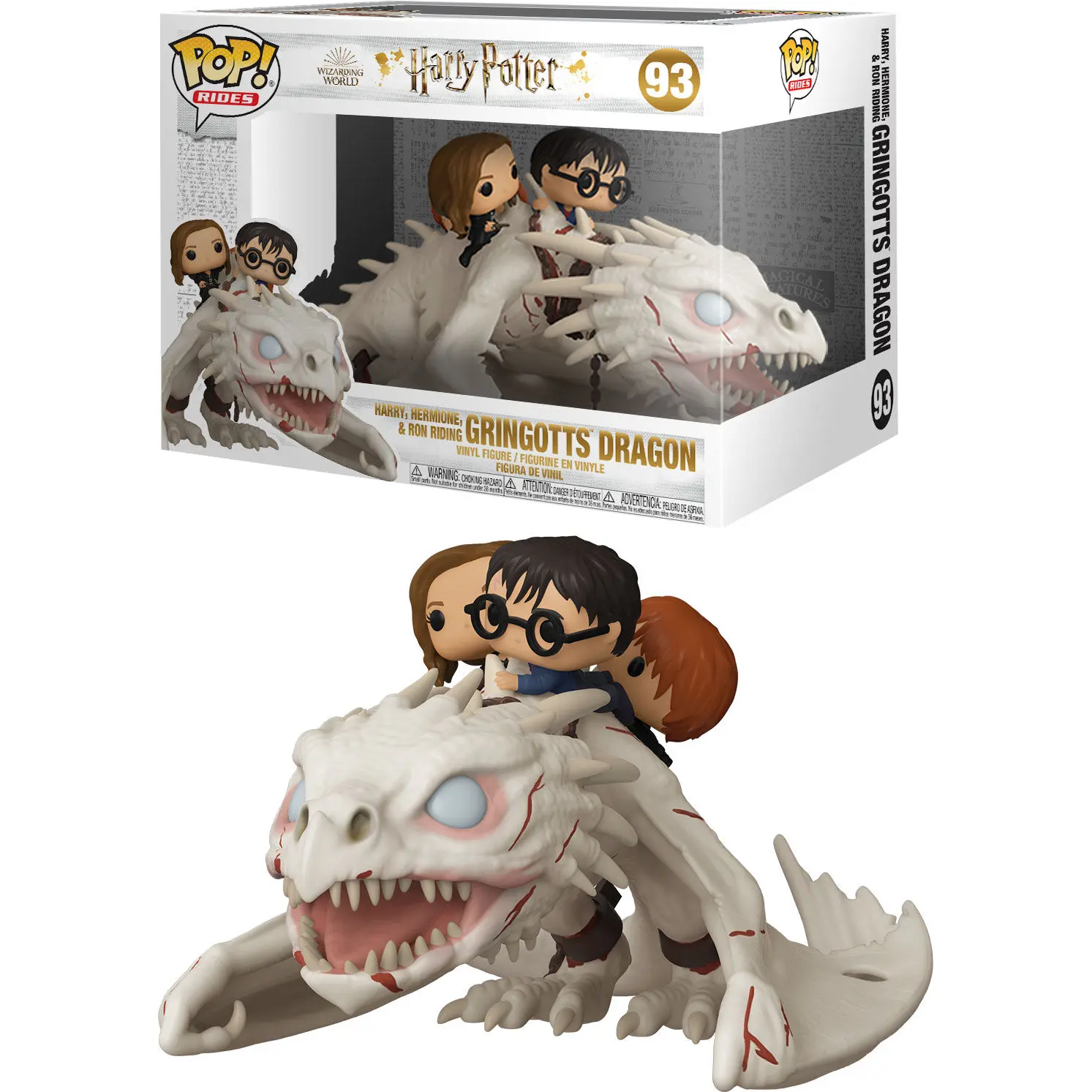 Harry Potter POP! Rides Vinyl Figur Dragon w/Harry, Ron, & Hermine 15 cm termékfotó