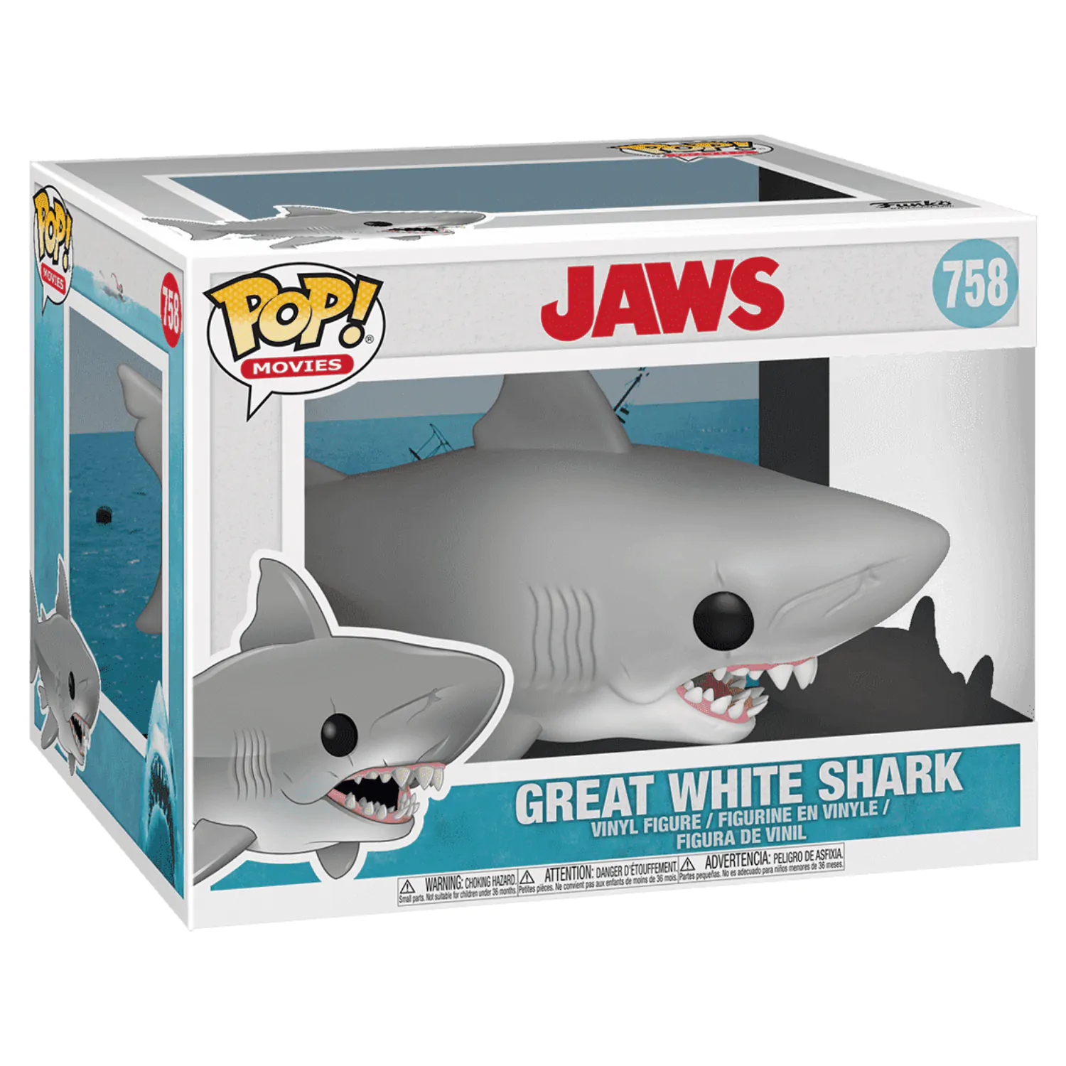 Der weiße Hai Oversized POP! Movies Vinyl Figur Jaws 15 cm Produktfoto