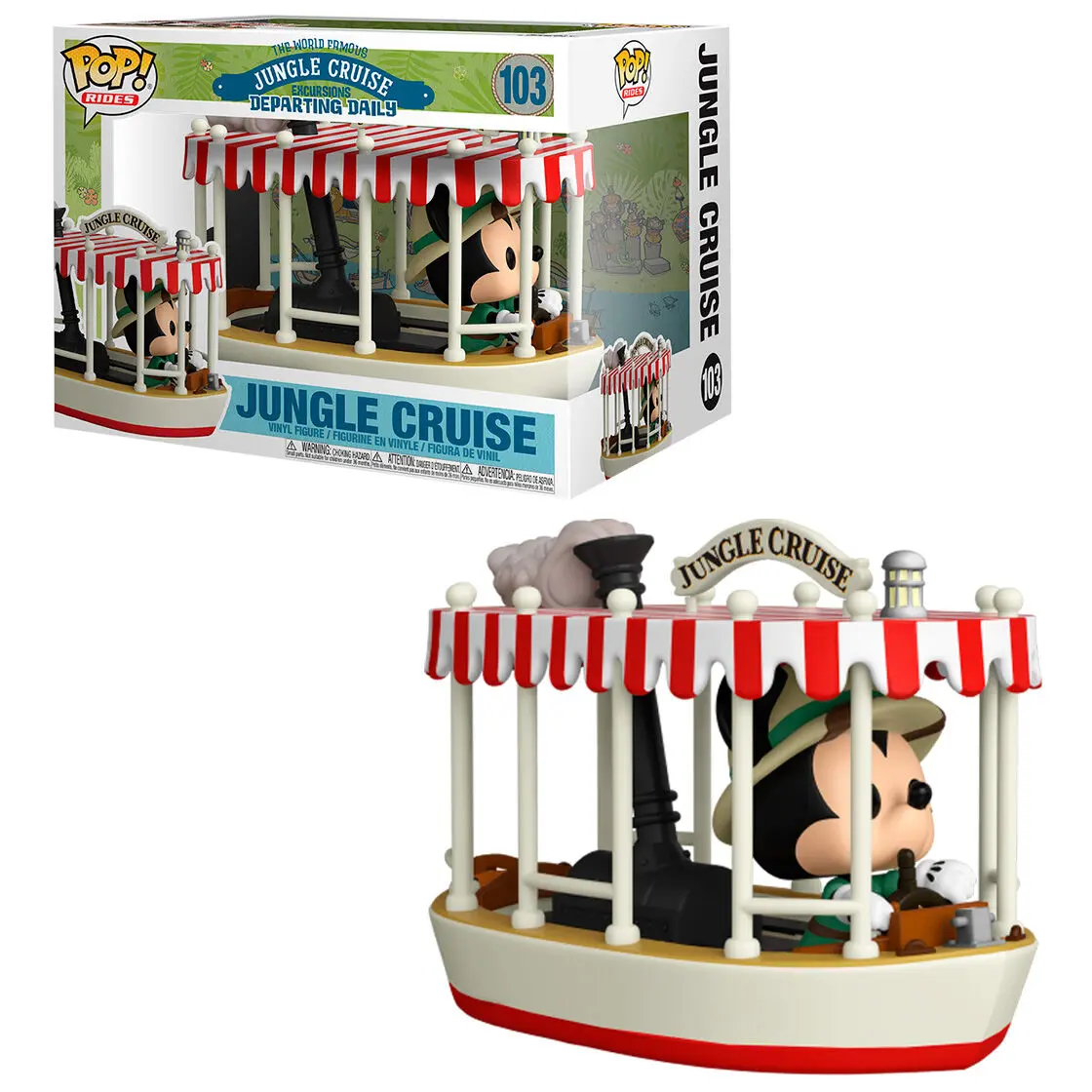 Jungle Cruise POP! Rides Vinyl Figur Skipper Mickey w/Boat 15 cm Produktfoto