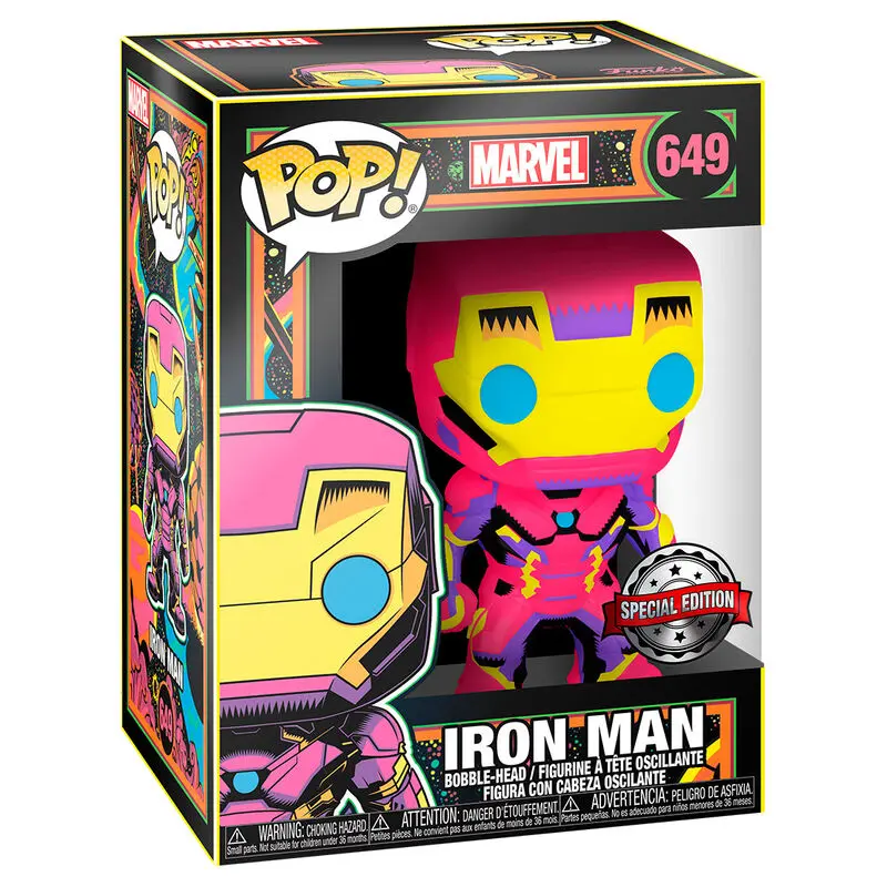 Marvel POP! Marvel Black Light Vinyl Figur Iron Man 9 cm [BESCHÄDIGTES PAKET] termékfotó