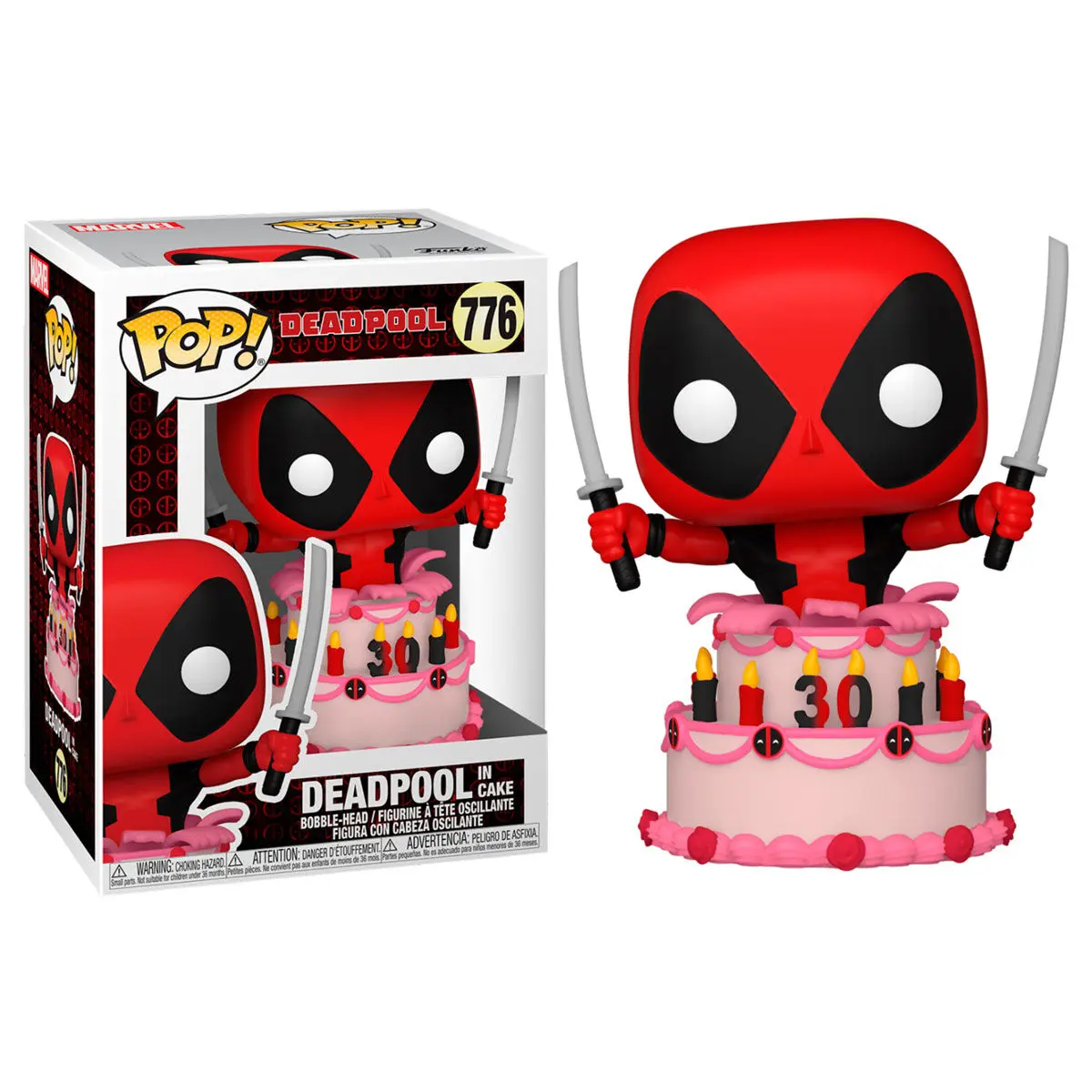 Marvel Deadpool 30th Anniversary POP! Vinyl Figur Deadpool in Cake 9 cm termékfotó