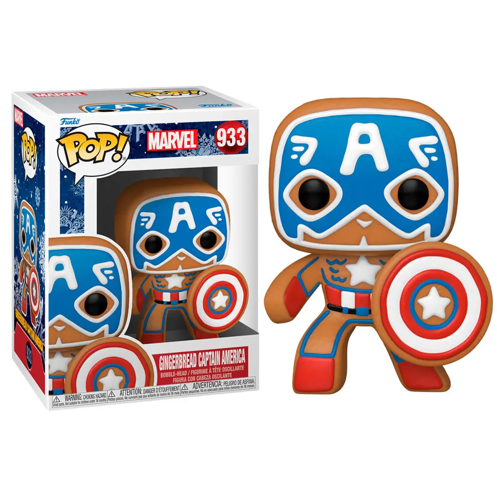 Marvel POP! Vinyl Figur Holiday Captain America 9 cm Produktfoto