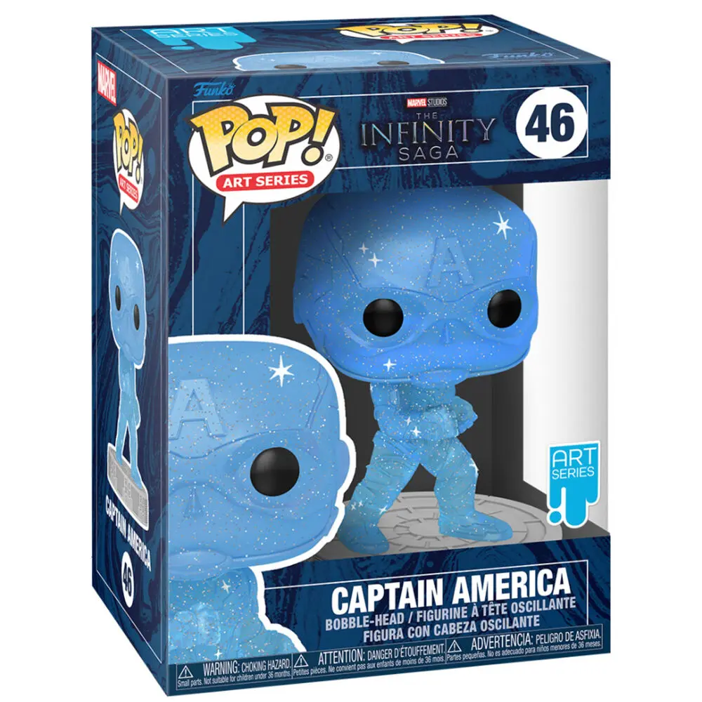 Infinity Saga POP! Artist Series Vinyl Figur Captain America (Blue) 9 cm Produktfoto